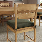 Modway Jax Oak Wood Dining Chair With Wavy Razor Back and Cushion Set of 2