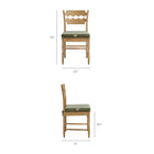 Modway Jax Oak Wood Dining Chair With Wavy Razor Back and Cushion Set of 2