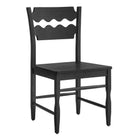 Modway Jax Oak Wood Dining Chair With Wavy Razor Back Set of 2