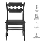 Modway Jax Oak Wood Dining Chair With Wavy Razor Back Set of 2