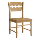 Modway Jax Oak Wood Dining Chair With Wavy Razor Back Set of 2