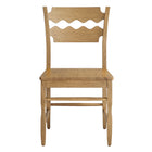 Modway Jax Oak Wood Dining Chair With Wavy Razor Back Set of 2