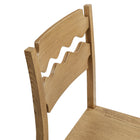 Modway Jax Oak Wood Dining Chair With Wavy Razor Back Set of 2