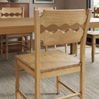 Modway Jax Oak Wood Dining Chair With Wavy Razor Back Set of 2