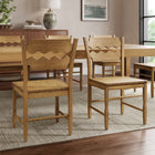 Modway Jax Oak Wood Dining Chair With Wavy Razor Back Set of 2