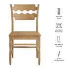 Modway Jax Oak Wood Dining Chair With Wavy Razor Back Set of 2