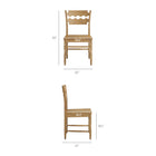 Modway Jax Oak Wood Dining Chair With Wavy Razor Back Set of 2