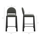 Modway Hayley Upholstered Fabric Counter Stools Set of 2