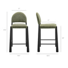 Modway Hayley Upholstered Fabric Counter Stools Set of 2