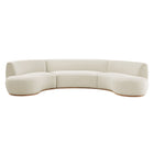 Modway Rialta 3 Piece Curved Performance Velvet Sectional Sofa