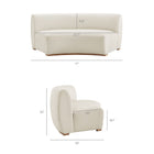 Modway Rialta 3 Piece Curved Performance Velvet Sectional Sofa