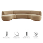 Modway Rialta 3 Piece Curved Performance Velvet Sectional Sofa