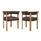 Modway Imogen Premium Vegan Leather Barrel Dining Chairs Set of 2