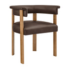Modway Imogen Premium Vegan Leather Barrel Dining Chairs Set of 2