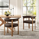 Modway Imogen Premium Vegan Leather Barrel Dining Chairs Set of 2