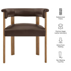 Modway Imogen Premium Vegan Leather Barrel Dining Chairs Set of 2
