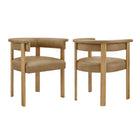 Modway Imogen Premium Vegan Leather Barrel Dining Chairs Set of 2