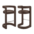 Modway Winslow Premium Vegan Leather Bar Stool Set of 2
