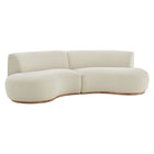 Modway Rialta 2 Piece Curved Slub Weave Fabric Sectional Sofa