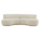 Modway Rialta 2 Piece Curved Slub Weave Fabric Sectional Sofa