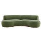 Modway Rialta 2 Piece Curved Slub Weave Fabric Sectional Sofa
