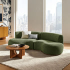 Modway Rialta 2 Piece Curved Slub Weave Fabric Sectional Sofa