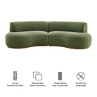 Modway Rialta 2 Piece Curved Slub Weave Fabric Sectional Sofa