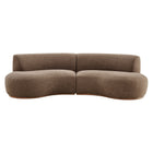 Modway Rialta 2 Piece Curved Slub Weave Fabric Sectional Sofa
