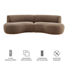 Modway Rialta 2 Piece Curved Slub Weave Fabric Sectional Sofa