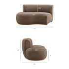 Modway Rialta 2 Piece Curved Slub Weave Fabric Sectional Sofa