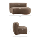 Modway Rialta 2 Piece Curved Slub Weave Fabric Sectional Sofa