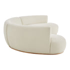 Modway Rialta 3 Piece Curved Slub Weave Fabric Sectional Sofa