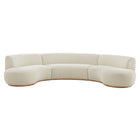 Modway Rialta 3 Piece Curved Slub Weave Fabric Sectional Sofa