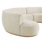 Modway Rialta 3 Piece Curved Slub Weave Fabric Sectional Sofa