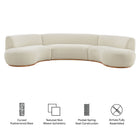 Modway Rialta 3 Piece Curved Slub Weave Fabric Sectional Sofa