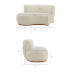 Modway Rialta 3 Piece Curved Slub Weave Fabric Sectional Sofa