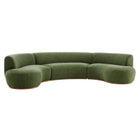 Modway Rialta 3 Piece Curved Slub Weave Fabric Sectional Sofa