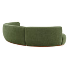Modway Rialta 3 Piece Curved Slub Weave Fabric Sectional Sofa
