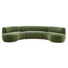 Modway Rialta 3 Piece Curved Slub Weave Fabric Sectional Sofa