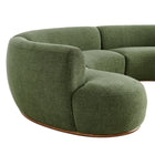 Modway Rialta 3 Piece Curved Slub Weave Fabric Sectional Sofa