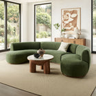 Modway Rialta 3 Piece Curved Slub Weave Fabric Sectional Sofa