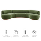 Modway Rialta 3 Piece Curved Slub Weave Fabric Sectional Sofa
