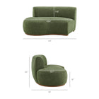Modway Rialta 3 Piece Curved Slub Weave Fabric Sectional Sofa