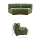 Modway Rialta 3 Piece Curved Slub Weave Fabric Sectional Sofa