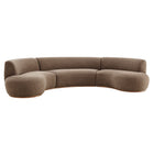 Modway Rialta 3 Piece Curved Slub Weave Fabric Sectional Sofa