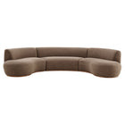 Modway Rialta 3 Piece Curved Slub Weave Fabric Sectional Sofa