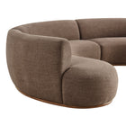 Modway Rialta 3 Piece Curved Slub Weave Fabric Sectional Sofa