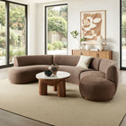 Modway Rialta 3 Piece Curved Slub Weave Fabric Sectional Sofa