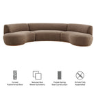 Modway Rialta 3 Piece Curved Slub Weave Fabric Sectional Sofa