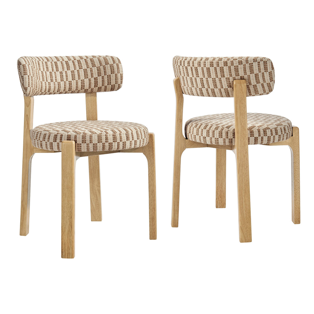 Modway Marsha Retro Upholstered Fabric Dining Chairs Set of 2